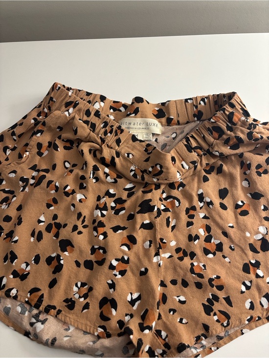 saltwater LUXE Other - saltwater LUXE Tan Leopard Print Satin Sleep Shorts